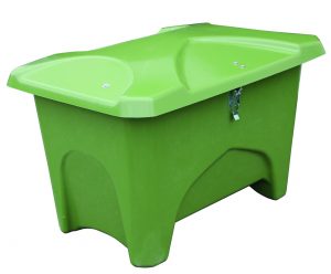Redskapslåda - 280 liter för förvaring av redskap foder kemikalier mm vikt 20 kg färg mossgrön