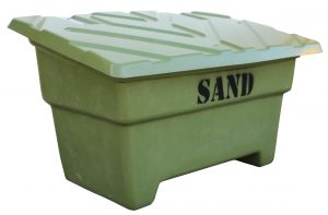 Sandlåda - 550 liter för förvaring av sand vikt 28 kg färg mossgrön