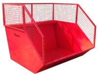 Frontlastarcontainer med nätöverdel - fäste SMS-Trima volym 1500 l bredd 1550 mm