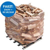 Paketerbjudande - Vedsäckstativ Maxi och 50 Vedsäckar Maxi för storpall 2000 liter