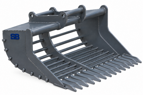Gallerskopa - fäste S2-B27 volym 1650 liter bredd 2000 mm vikt 1200 kg med tänder